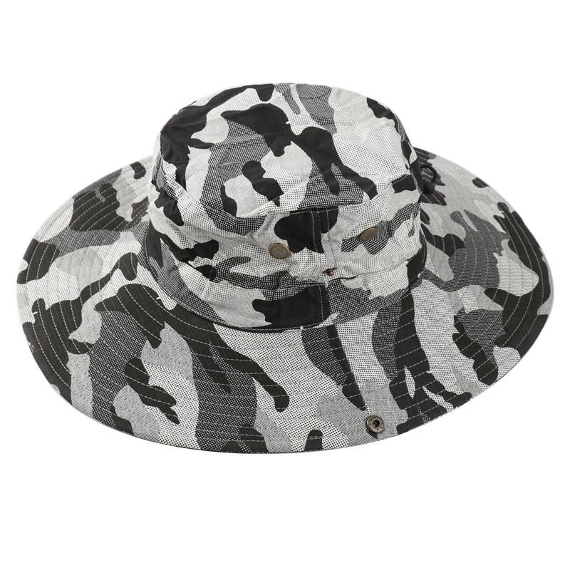 Unisex camouflage big eaves cotton bucket hat floral sun hat outdoor travel fishing sun climbing hat