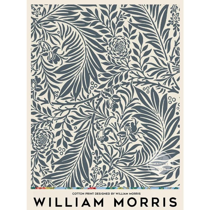 Canvas Painting Wall Art Pictures Abstract William Morris Flower Leaf Bird Vintage Posters and Prints for Living Room Home Decor