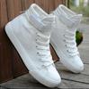 Men High Top Breathable Canvas Shoes Youth Couple Outdoor Casual Trainers Women Thick Bottom Jogging Flat Sneakers Footwear