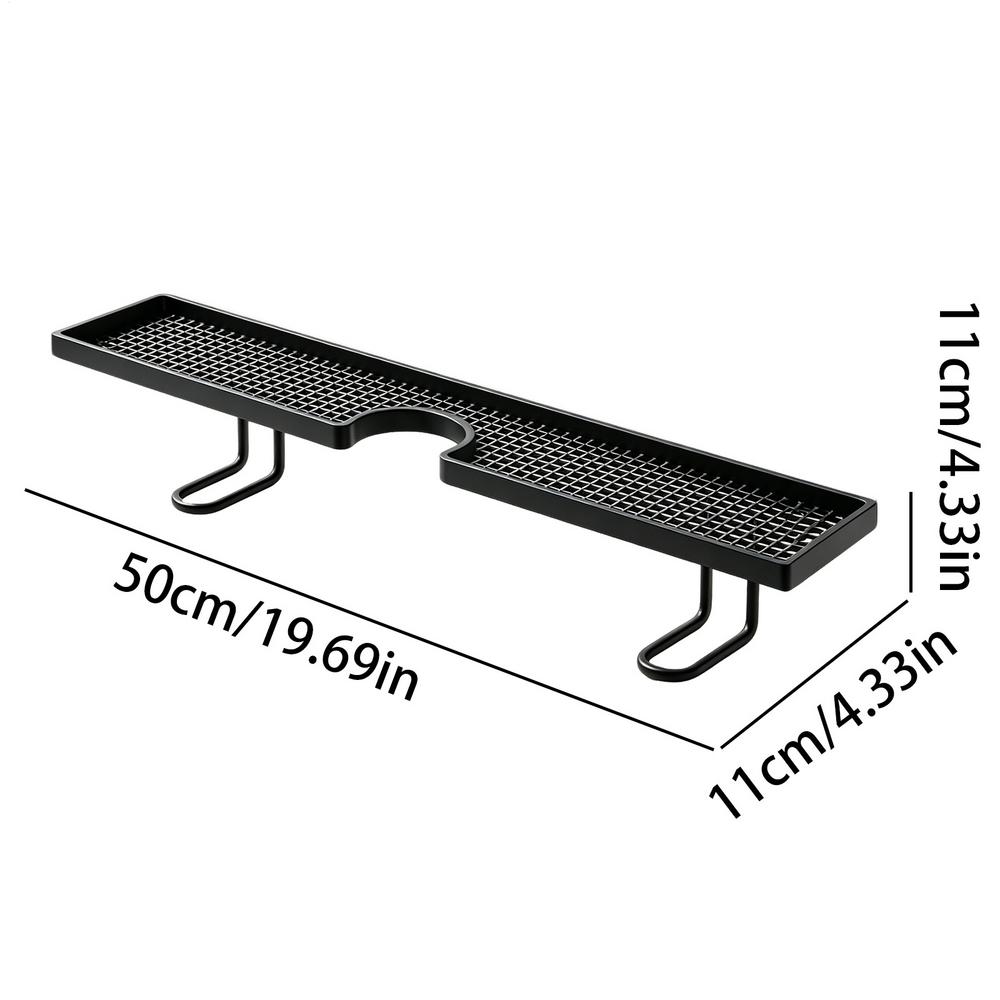 Bathroom Counter Shelf Draining Anti Slip Faucet Shelf Heavy Duty Hollow Out No Drill Bathroom Shelf Bathroom Sink Organizer