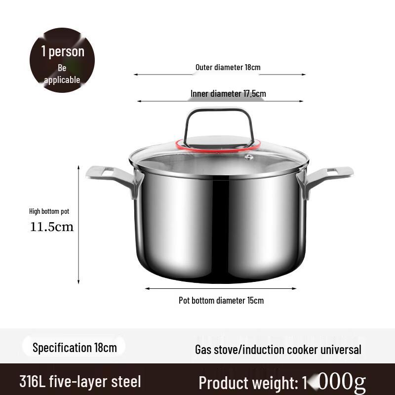 ZISIZ 316 Stainless Steel Large Capacity Stockpot