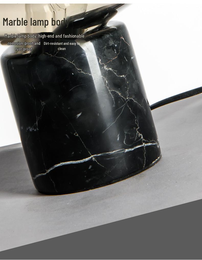 Nordic Marble Glass Bedside Lamp - Modern Bedroom & Study Decor
