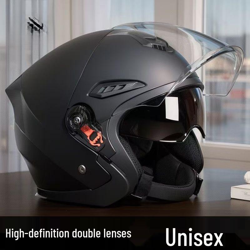 National 3C Certified Winter Double Visor Helmet, Unisex All-Season Electric Vehicle Safety Helmet.
