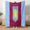 Aston Villa Fc Crest Flannel Blanket, Soft Polyester, Modern Design, All-Season for Camping, Travel, Gifts for holidays or birthdays