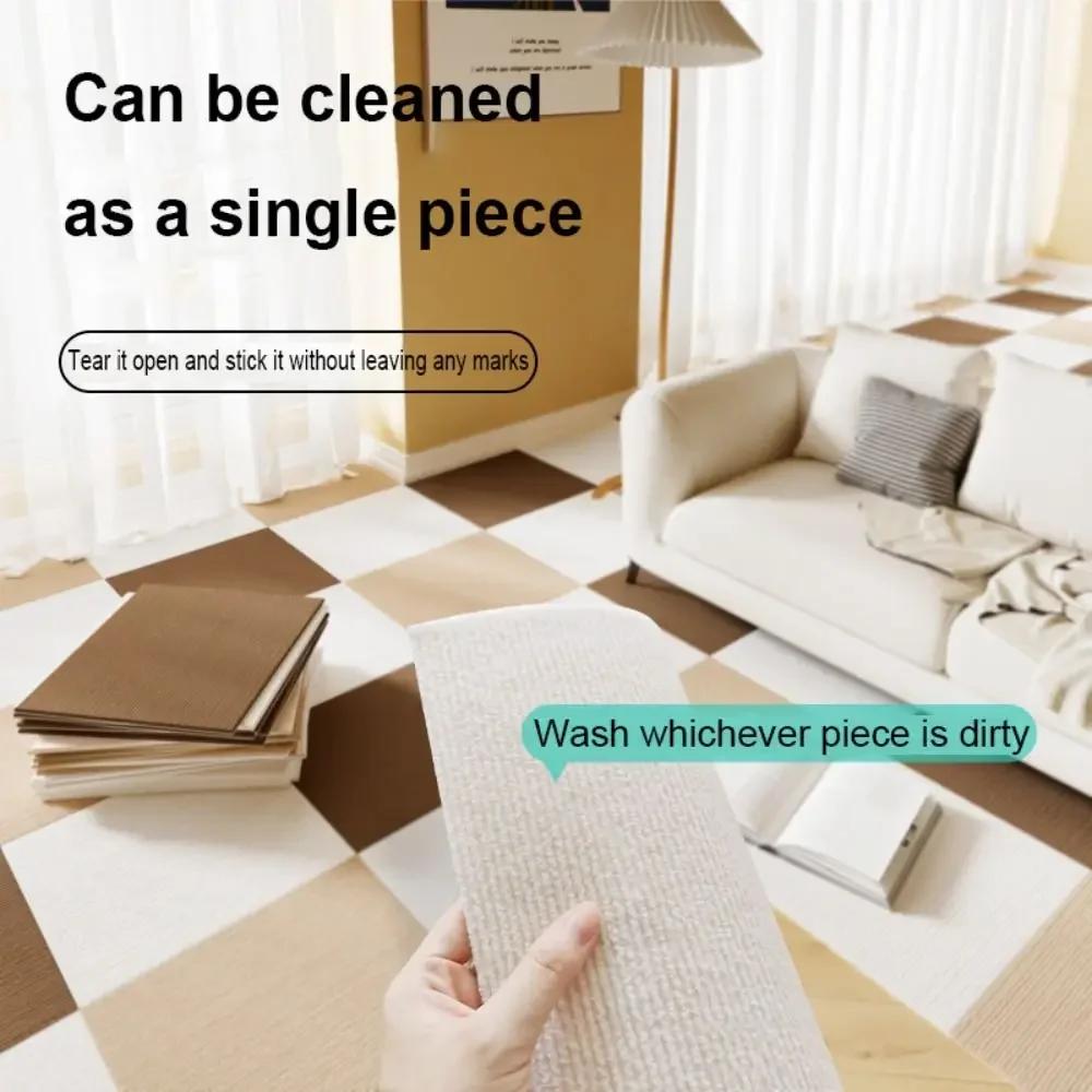 Bezszwowy Samoprzylepny Dywan Antypoślizgowy Chłonny Wodę Dywan Zdejmowany Naklejka na Płytki Podłogowe Kolorowy Mata do Sypialni Salonu