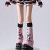 Polainas de Punto Elegantes para Niña Calcetines sin Pies Patrón Estético de Lazos de Mariposa Reversibles Holgados Cubre Pies