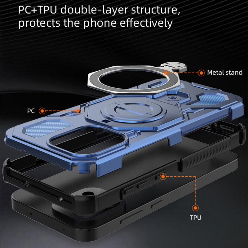 KEYSION Shockproof Magnetic Case for OnePlus 13S 5G Silicone+PC Upright Live Metal Ring Stand Phone Back Cover for OnePlus 1+13T