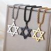  Star of David Necklace Stainless Steel Box Chain Classic Hexagram Six-pointed Star Pendant Chain for Men Jewish Jewelry