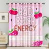 2Pcs Y2K Bad Girl Energy Blackout Curtain for Girls Bedroom Thermal Insulated Grommet Window Drapes Living Room Decoration