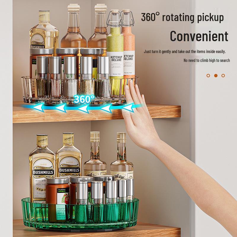 Rotating Spice Rack: Multi-functional Kitchen Storage for Seasoning Bottles