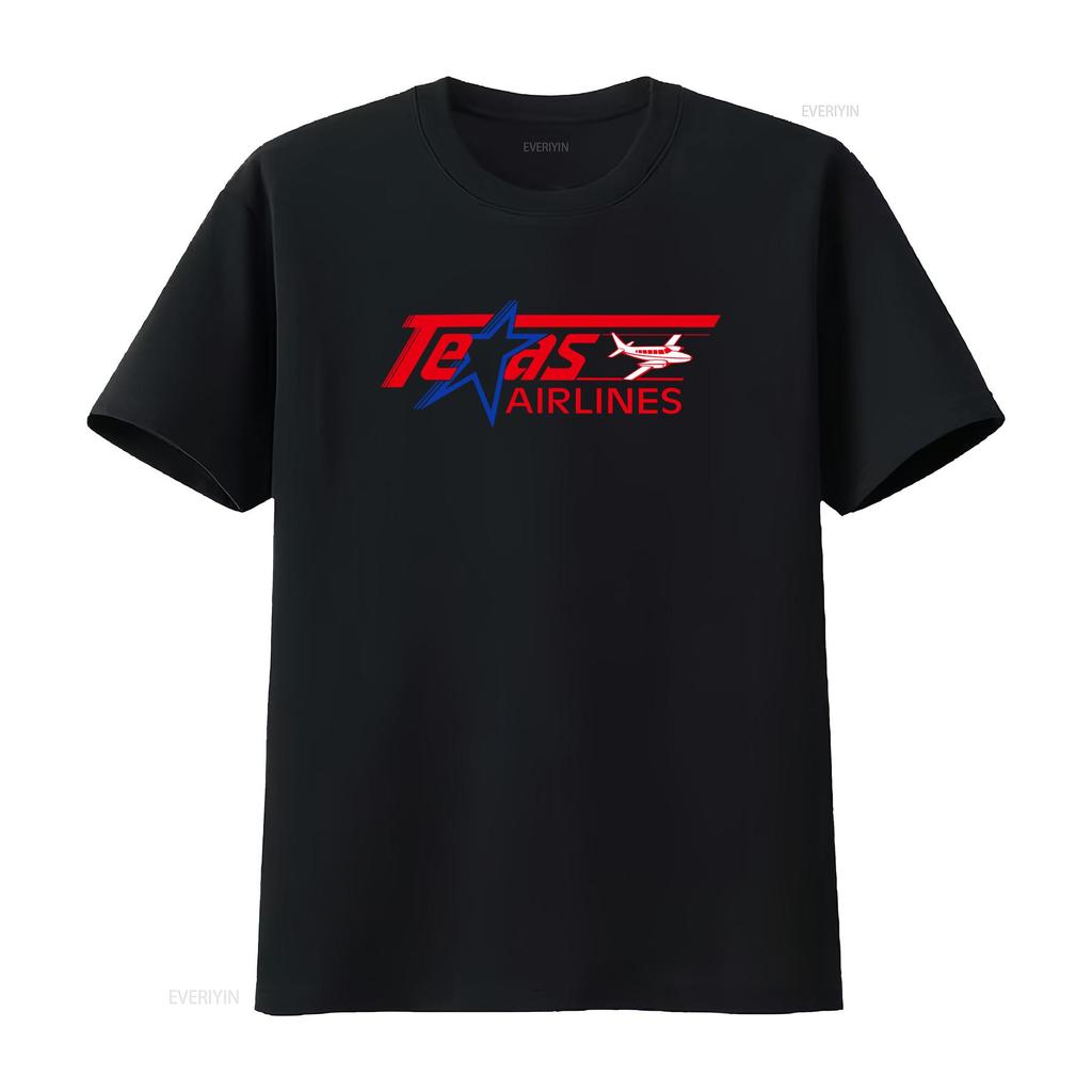 Texas Airlines Retro Vintage T Shirt for USA International Airport Design vintage Washed designer clothes homme Soft Stretched