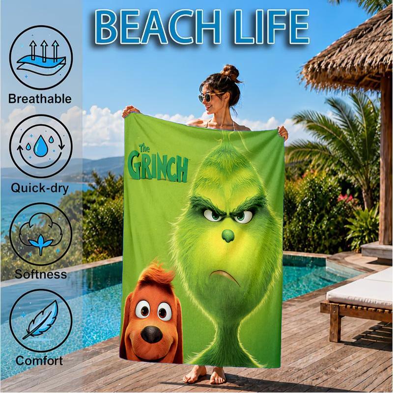 Christmas Comfort Beach Towel, Microfiber Beach Towel, Perfect For Pool, Beach, Travel, Home Decor Beach Party Fan Gifts
