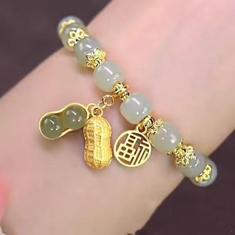 

Year Lucky Rabbit Beaded Bracelet for Women Elegant Red Beads Fu Letter Charm Bracelet Chinese Jewelry Festive Gifts