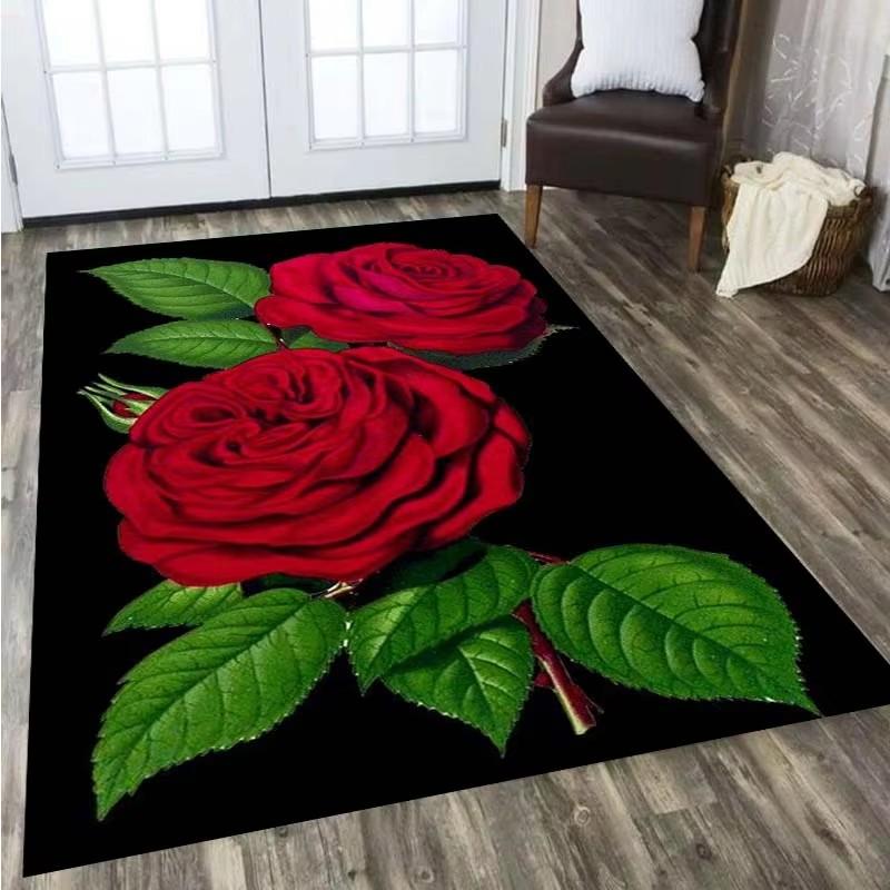 Flower Pastoral 3D Printed Carpet Home Decor Entrance Door Mats Living Room Rugs Carpets in The Bedroom Children Carpet Bath Mat