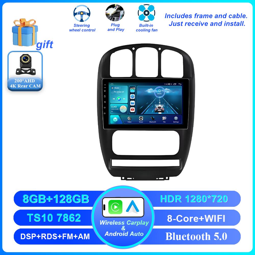 Android 16 For Dodge Caravan 4 For Chrysler Grand Voyager RS 2000 - 2012 Auto Wireless Carplay Car Radio Multimedia Video Tools