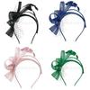 Fascia Vintage con Piume e Tessuto a Rete Elegante Accessorio per Capelli per Donne