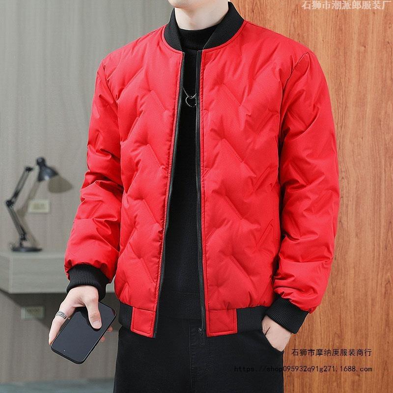 Winter Cotton-padded Jacket Men's Fashion Loose Baseball Collar Velvet Thickened Cotton-padded Jacket Winter Cotton-padded Jacket Public Version