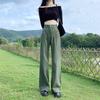 Korean Fashion Loose Versatile Wide Leg Jeans Women High Waist Solid Pocket Zipper Summer Thin Casual Straight Full Length Pants