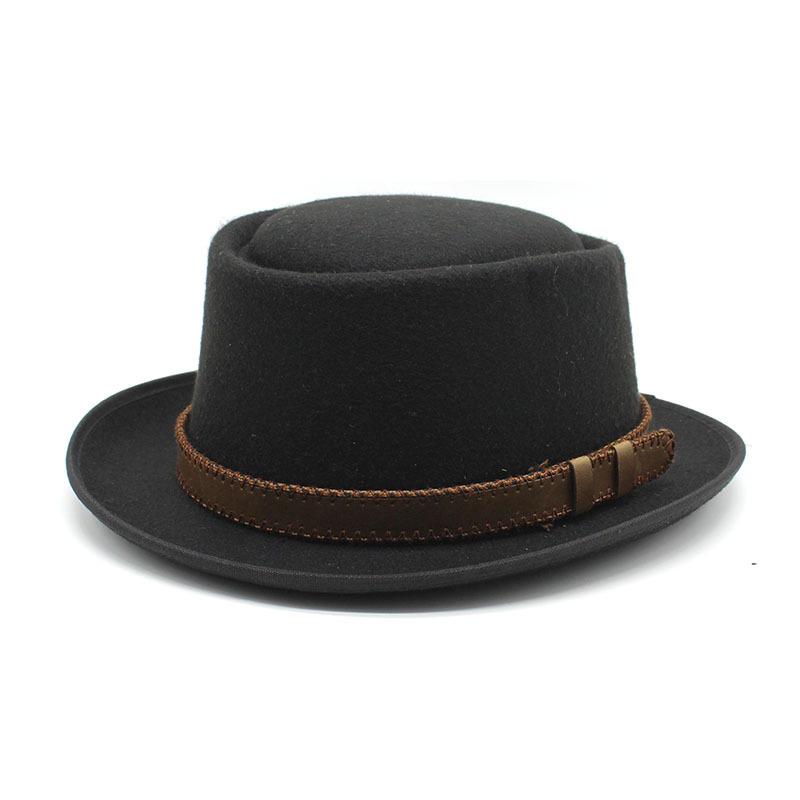 

Західний циліндр. Вовняний циліндр. Чоловіки та жінки. Капелюх для подорожей. Зимова джентльменська шапка M（56-58cm） чорний
