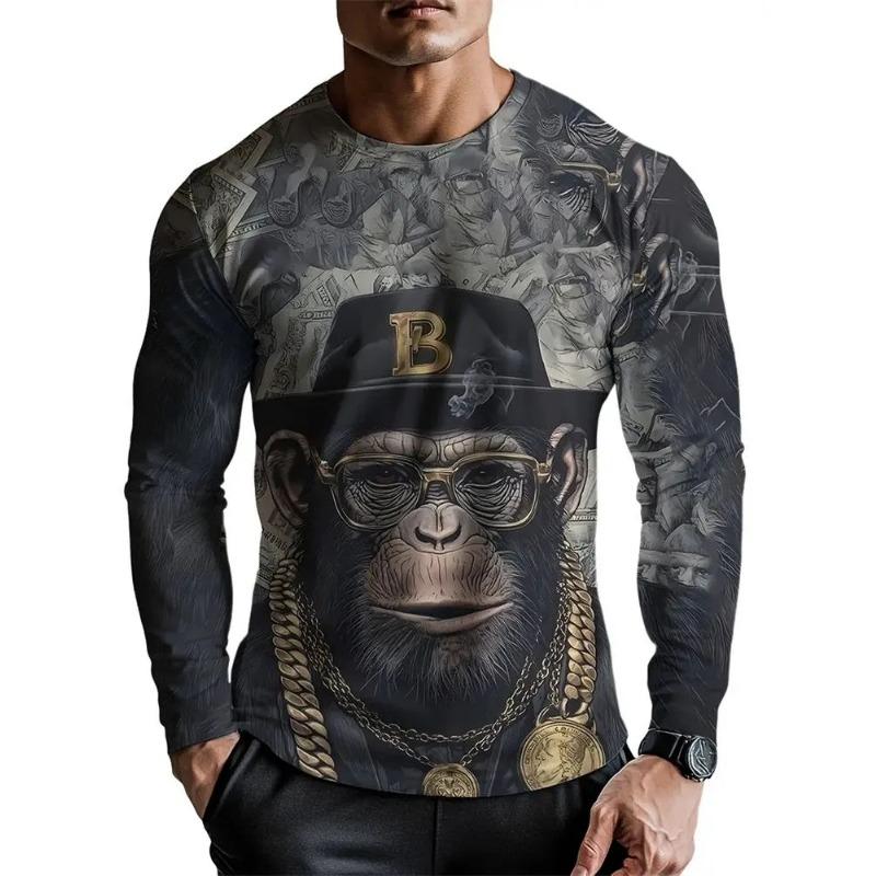 3D Men's T-shirt Animal Pattern T-shirt Summer Street Round Neck Top Oversized T-shirt