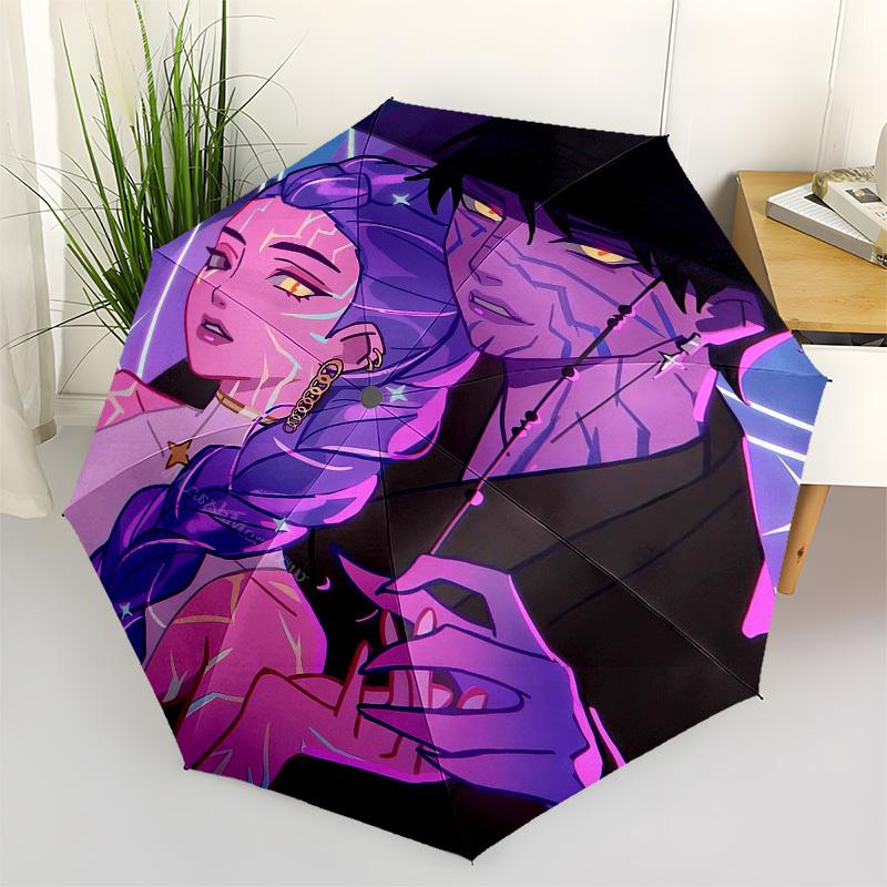 

1pc Purple Power Couple Umbrella with Plastic Handle,Suitable for All Seasons Home Travel Outdoor UmbrellaFP047