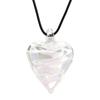 Stylish Glass Heart Necklace Women Girls Handmade Black Rope 3D Heart Pendant Necklace Valentine Birthday Choker Chain