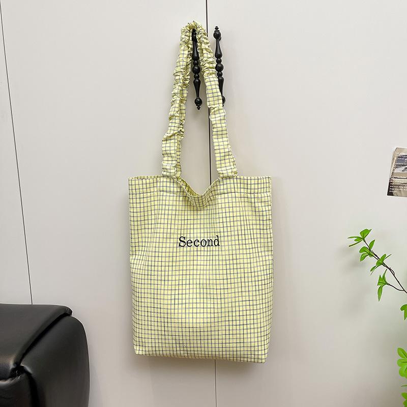 2025 spring and summer Korean casual shoulder bag pleated large-capacity bag lazy style foreign trend portable tote bag