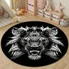 Luxury Round Halloween Multicolor Floor Rug, Non-Slip Floor Mat for Kitchen
