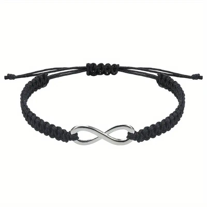 8-Shaped Bracelet Versatile Adjustable Hand Rope Infinity Bracelet Creative Couple Bracelet For Gift Friendship Special Occasion чёрный