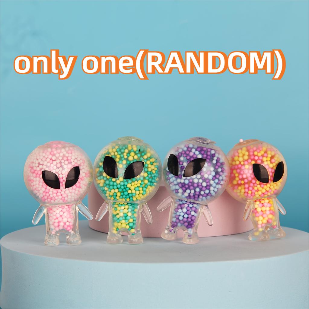 1/6 Pcs Mini Squishy Alien Toys Bunny Squeeze Toy Stress Relief Toy for Party Favors Funny Outer Space Creature Balls Fidget Toy
