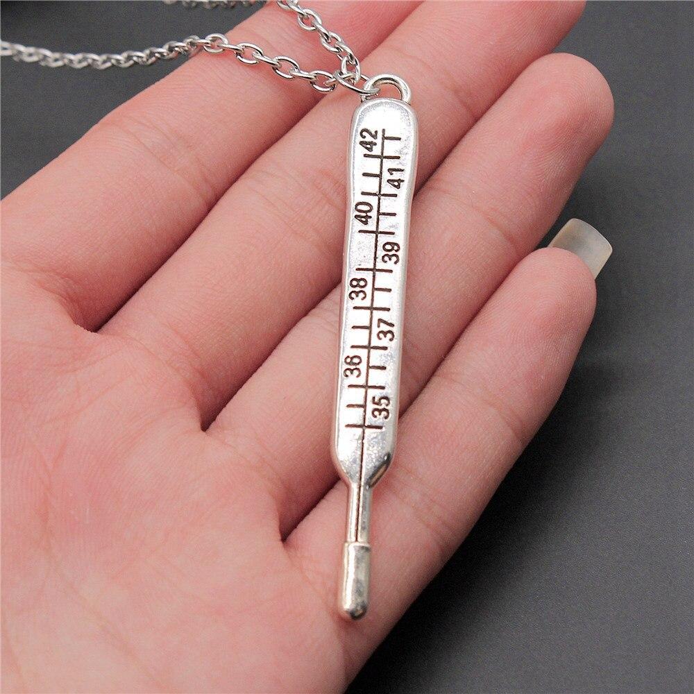 1pcs Zinc Alloy Thermometer Charms Necklaces Vintage Jewelry School