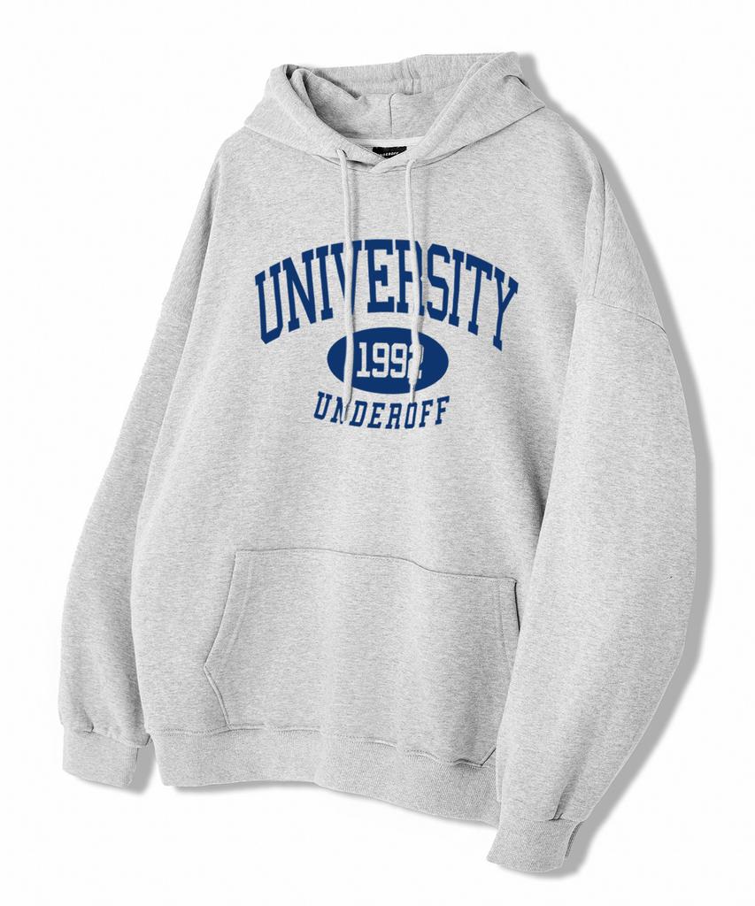 Authentic Relaxed University Hoodie White Blue