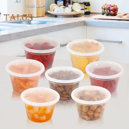 20Pcs Food Storage Box with Airtight Lid Round Clear Food Grade BPA-Free Freezer Microwave Safe Meal Prep Deli Takeaway Food Packing Container