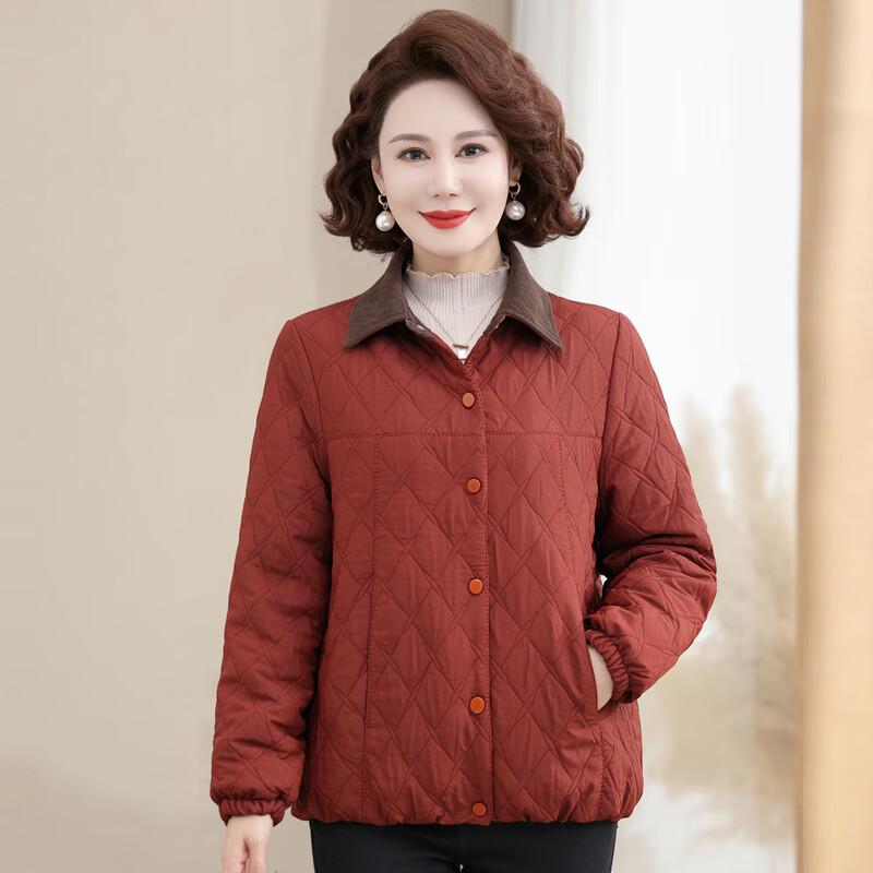 Yalu Mid-Aged Women's Warm Plush Cotton Padded Jacket