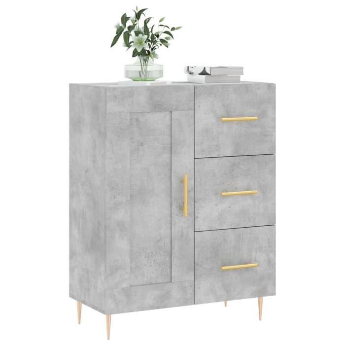 VidaXL Buffet gris béton 69,5x34x90 cm bois d'ingénierie 830248
