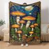 Bunte Pilz-Print Flanelldecke Hohe Qualität Warm Bequem Decke für Alle Jahreszeiten Perfekt für Geschenke Heimdeko