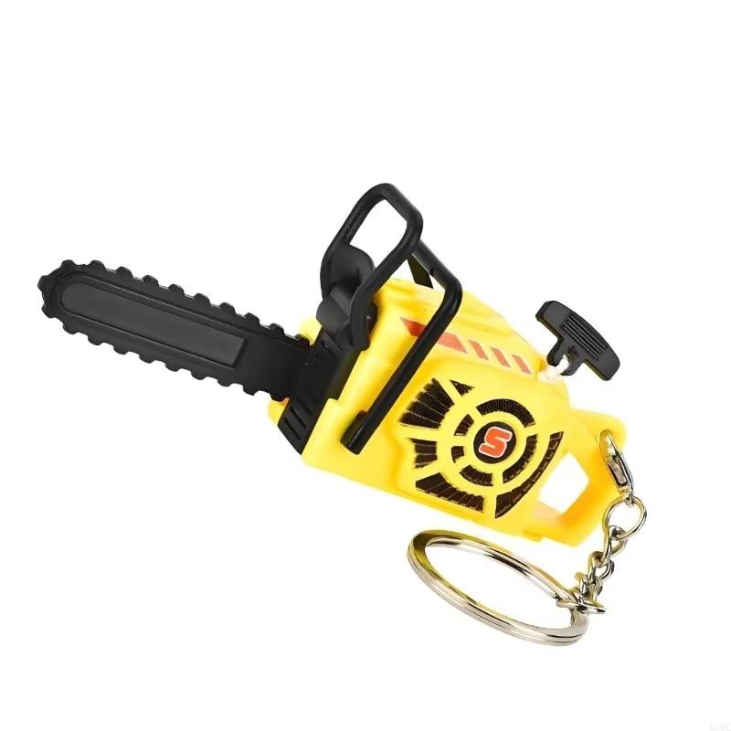 Mini Pull String Chainsaw Keychain Creative Tiny Decorative Pendant 1Pc Portable Ornament for Backpacks Key Ring Outdoor Enthusiasts Gifts