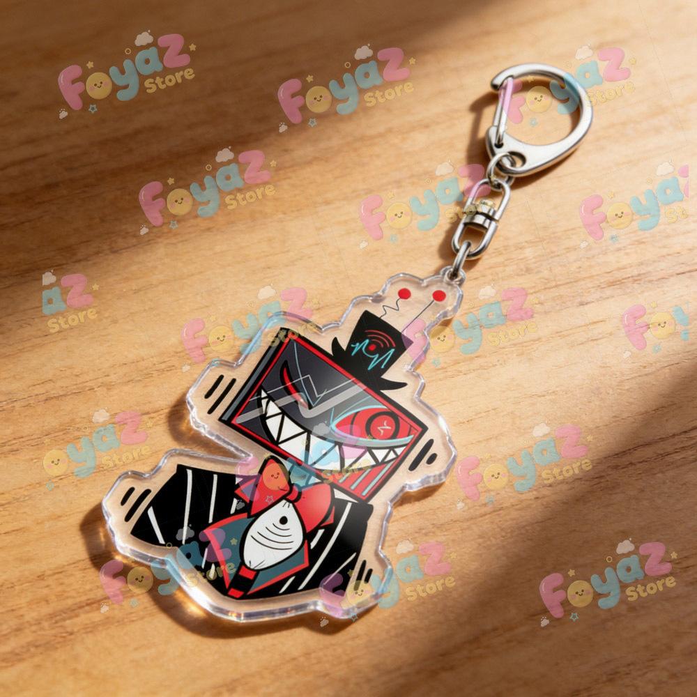 Cool Cartoon Chibi Alastor Vox Keychain Vox Fan Gift Vox Standee