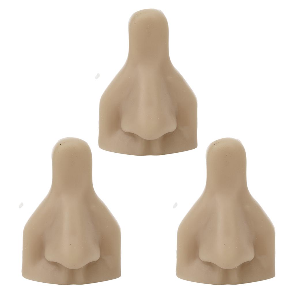 Nose Model Soft Flexible Reusable Simulation 3PCS 3D Silicone Nose Model for Practice Teaching Silicone Prosthetic Nose