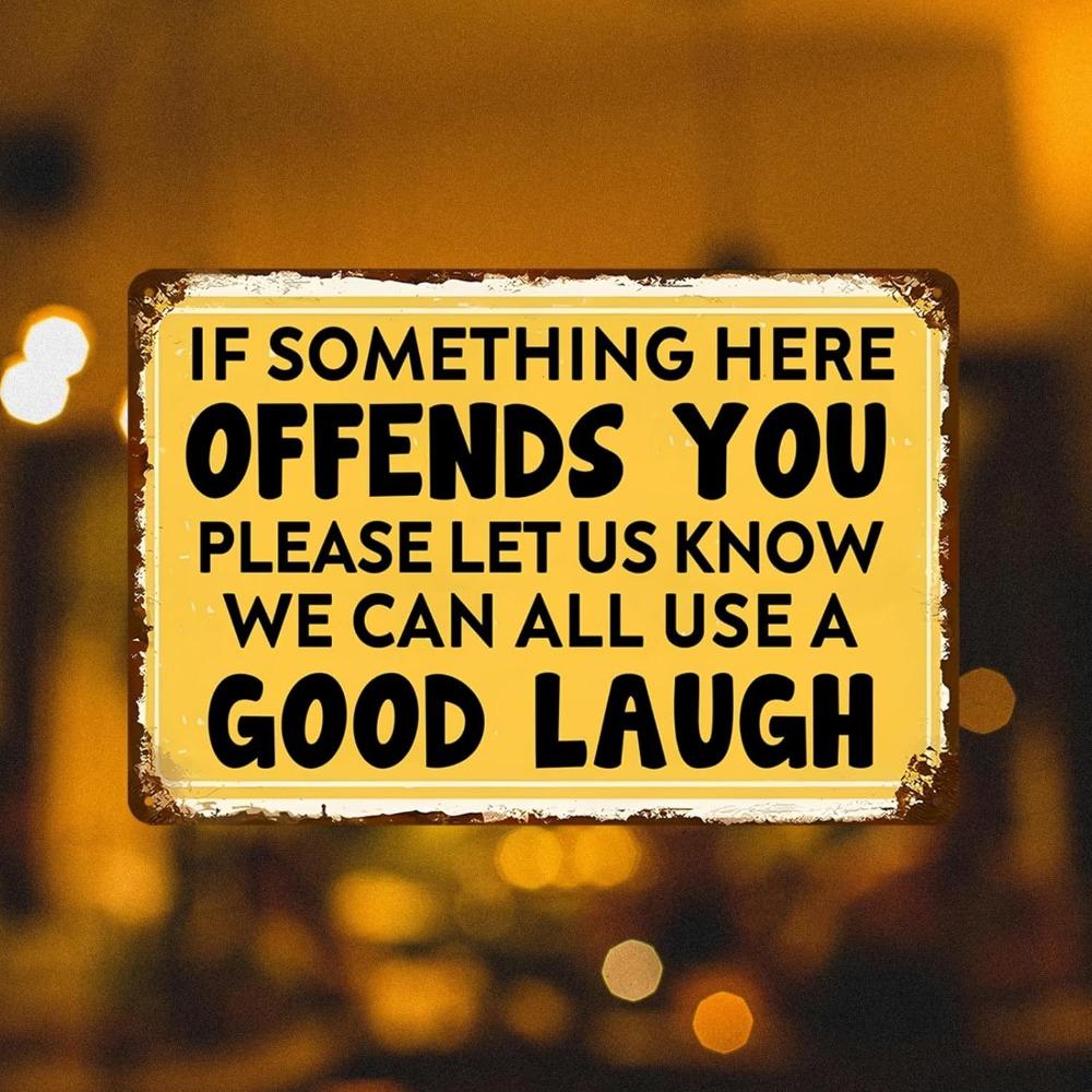 Funny Bar Metal Sign 8x12 Vintage If Something Offends You Decor Man Cave Gifts for Men