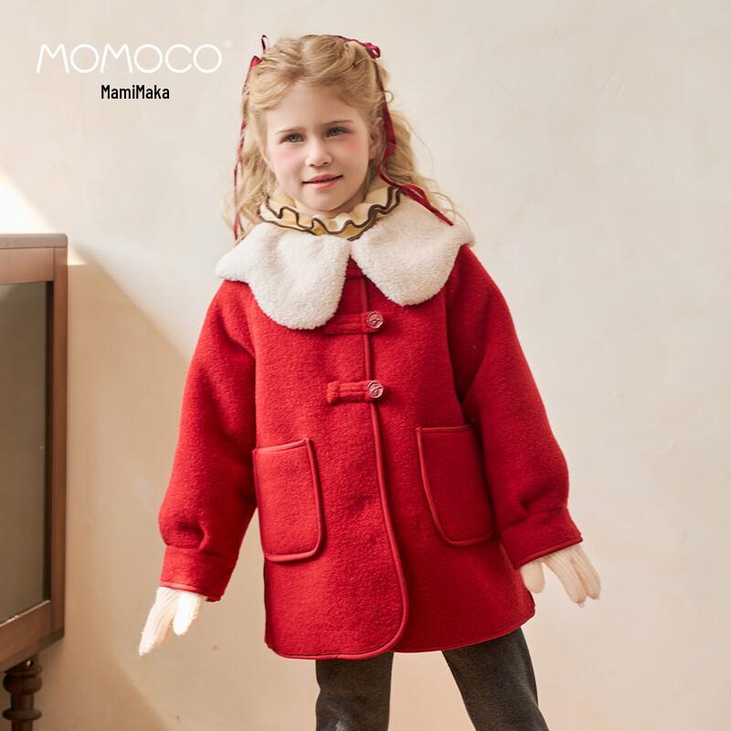 MOMOCO Girls Winter Petal Collar Woolen Coat S