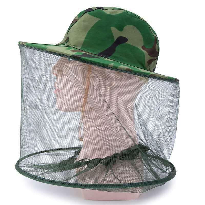 1/2/3PCS Bee Proof Net Mesh Face Protector Cap Summer Camouflage Insect Bee Mosquito Resistance Sun Fishing Hat for Men Women