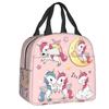 Bonito Unicornio Sentado en la Luna Lonchera Portátil para Mujer Enfriador Impermeable Térmico Aislado para Alimentos Bolsa de Almuerzo para Escolares Niños Estudiantes