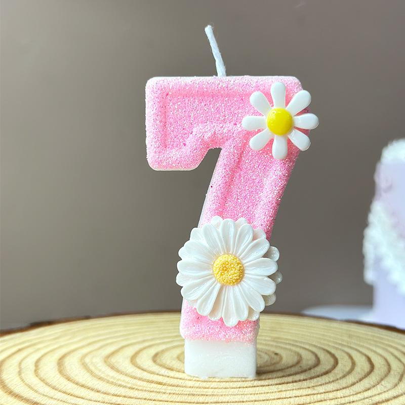 3D Number Cake Decorating Candle Pink Glitter Birthday Candles Digital Candle Cake Topper Birthday Party Anniversary Cake Decor