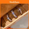Zircon Heart Lucky Clover Open Ring For Women Fashion Jewelry