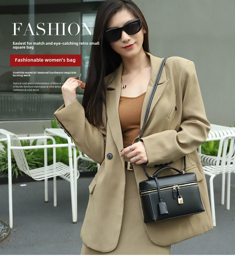 Women's High-Grade Retro Leather Underarm Lunch & Cosmetic Bag - 2025 Fashion Versatile Handheld Style