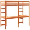 High Bed Without Mattress Wax Brown 80 X 200 Cm Solid Pine Wood