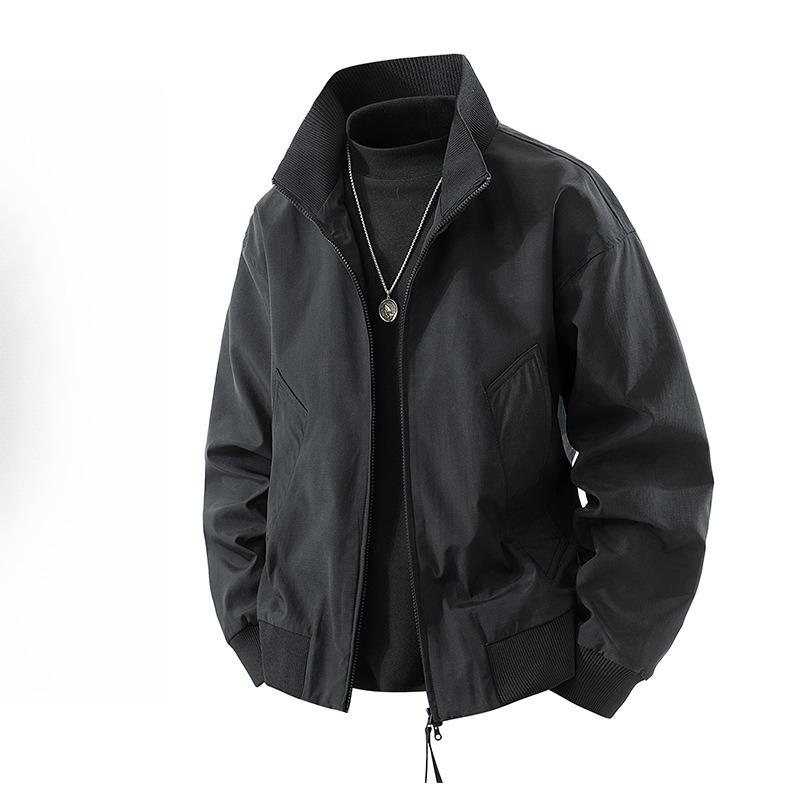 Stehkragenjacke Herren Neu Frühling und Herbst Locker Winddicht Vielseitige Jacke