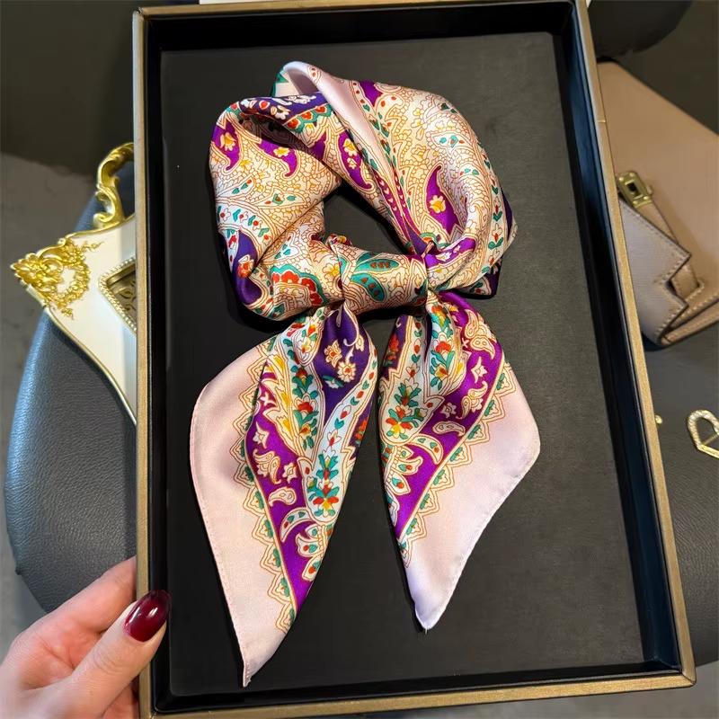 Fashion Paisley Print Silk Hairbands Scarf Women  New Elagant Bandana Neck Kerchief Head Bands Foulard Female Scarfs