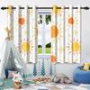 2pcs Curtains Cute Pattern Children Bedroom Daily Home Living Room Apartment Window Decor Blackout Curtains Heat Insulation